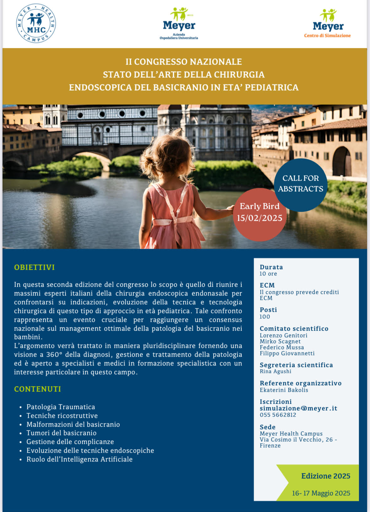 II Congresso nazionale 2025 – Stato dell’arte della chirurgia endoscopica del basicranio in età pediatrica